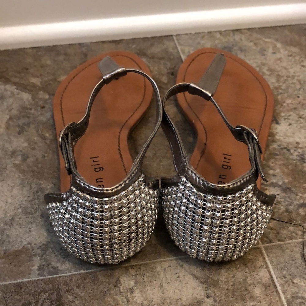 Madden Girl Pewter Embellished Sandals - Picture 2 of 8